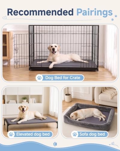 XL Large Dog Crate Pad Mat, Waterproof Wipeable Pad, Graphite Grey