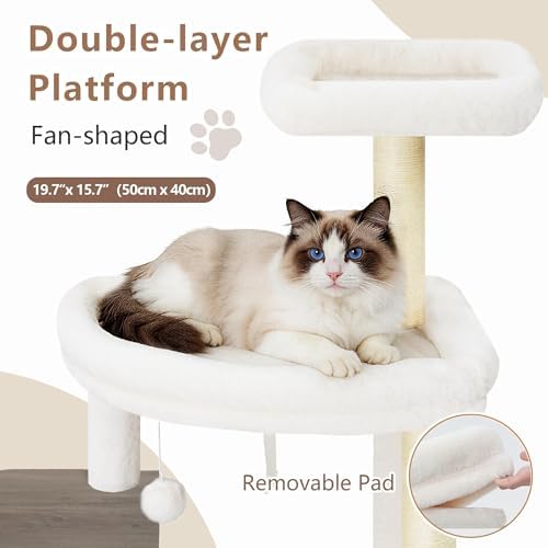 Gitelsnour Modern Cat Tree Tower, 2-Layer Condo & Perch, Big Hammock 102SG