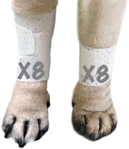 Basic Leg Bandages for Dogs, Cats and Other Pets First Aid Non-Adhesive Fur Friendly - Value 16 Pack (Standard,& Wide) (Medium)