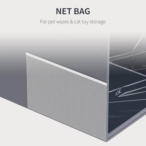 Aokeyee Gray Waterproof High Side Cat Litter Box Enclosure Splash Guard