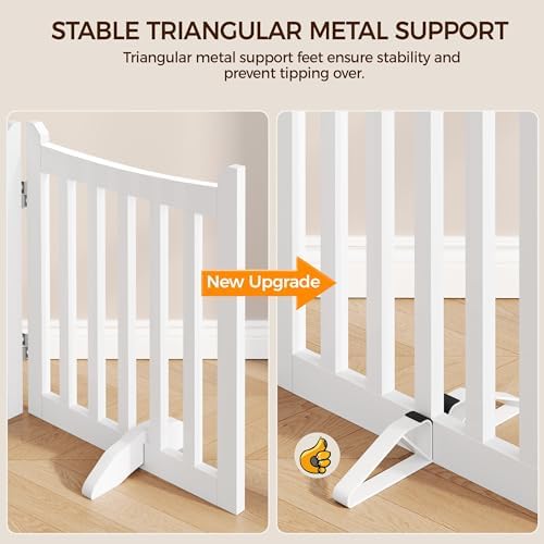 Yaheetech 24in 4-Panel Wooden Freestanding Pet Gate