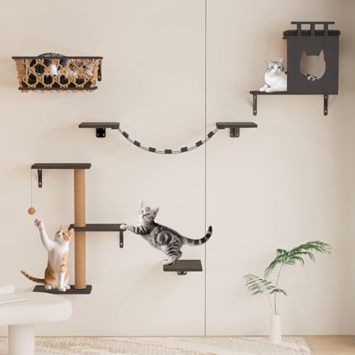 5-in-1 Cat Wall Shelves Set