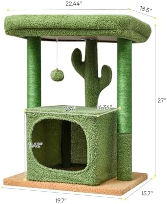 SYANDLVY 27" Cactus Cat Tree for Indoor Cats
