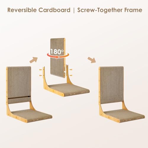 EHEYCIGA 2-Pack Cat Scratcher, 19.7 Vertical Indoor Cardboard Scratch Pad