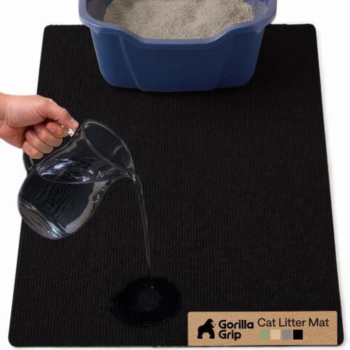 GORILLA GRIP Cat Litter Box Mat, Soft Felt Scatter Catcher