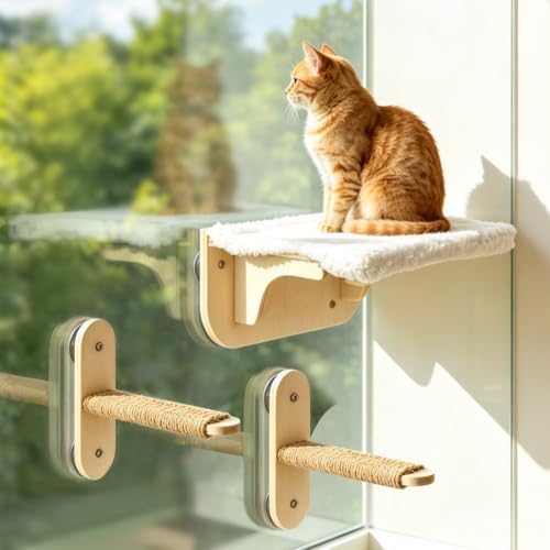 TIMIEEYA Cat Window Perch Sturdy Cat Hammock Window Seat