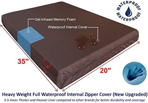 Dogbed4less Orthopedic Small Medium Memory Foam Pet Bed, Waterproof Liner