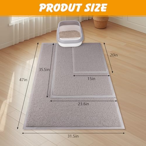 ondware Cat Litter Mat 35.5 x 23.6 in, Waterproof Non-Slip