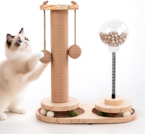 4 in 1 Cat Scratching Post. Wooden Kitten Scratching Post. Kitten Toys