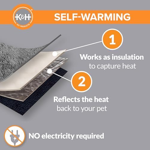 K&H Self-Warming Cat Bed Pad, Self Heating Pad, Small 21 X 17 Oatmeal/Choco