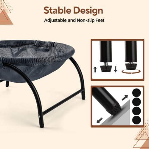 LIFLIX Raised Cat Hammock Bed, Standing Cat Cot