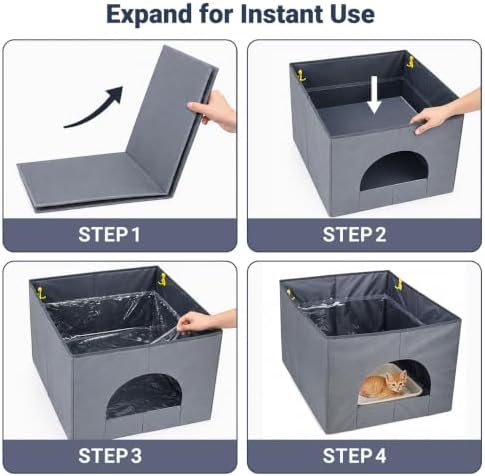 Cat Litter Box Enclosure, Waterproof Splash Guard