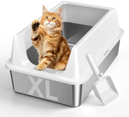 XL Open Top Stainless Steel Litter Box