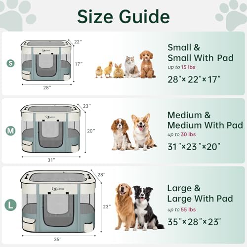 Siedihit 31" Dog Playpen, Cat Puppy Pen, Pet Portable Crate Indoor Outdoor