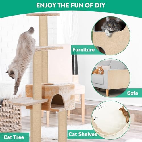 Cat Scratch Mat, 78.7"x15.8" Trimmable Self-Adhesive Cat Scratcher Carpet