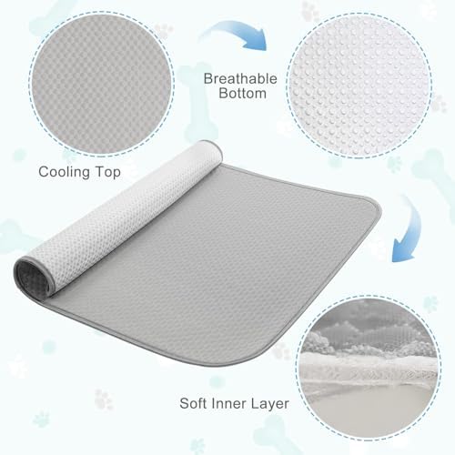 Buvlnee Summer Dog Cooling Mat Washable Ice Silk Self Cool Pad