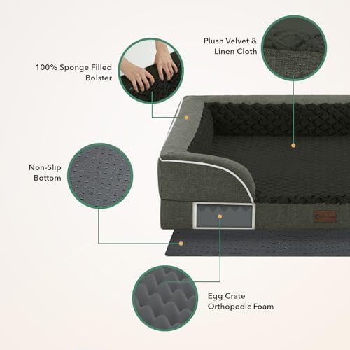 Orthopedic Dog Bed for Extra Large Dogs, Dark Green