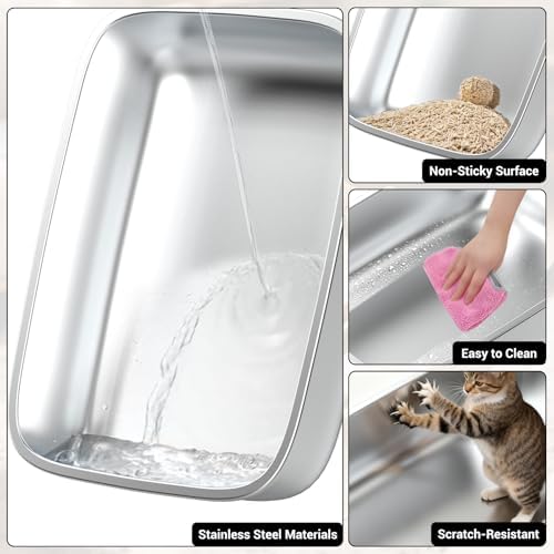 Large Cat Litter Box Front Entry Top Exit Kitty Litter Box Black