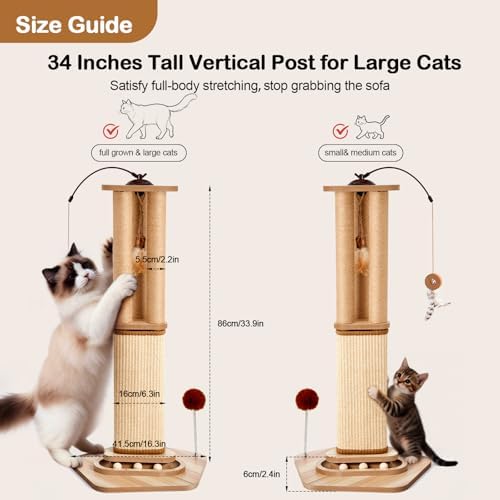 Odoland 34 Inch Cat Scratching Post