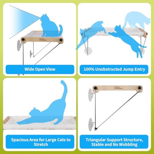 HoneyGuardian Cat Window Prech, Metal Support from Below