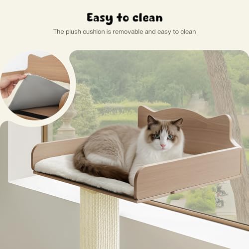 Cat Window Perch with Thick Sisal Scratching Post, Cats Hammock