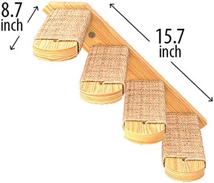 Cat Wall Steps - Solid Rubber Wood Cat Stairs - Right Left