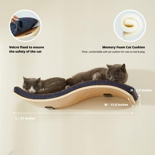 LIORCE Cat Wall Shelf with Two Steps