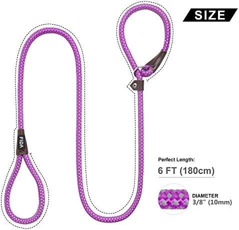 Fida Durable Slip Lead Dog Leash, 6 FT x 3/8" Dog Training Leash