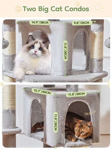 Taoqimiao Tall Cat Tree, 76In XL Cat Tower