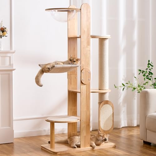 HITTITE Solid Wood Cat Tree Tower