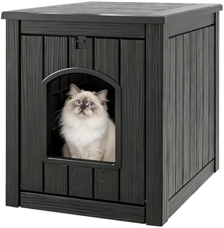 Litter Box Enclosure, Waterproof & Weatherproof Plastic Cat House