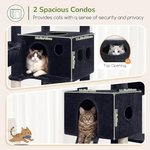 Globlazer Tall Cat Tower Extra Large Cat Tree House, Dark Grey