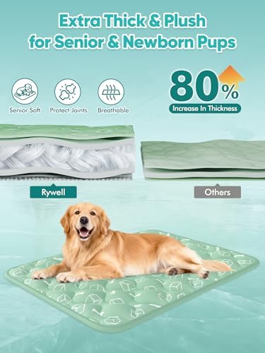 Rywell Dog Cooling Mat 2.0, Nature Green, Long-Lasting Cool