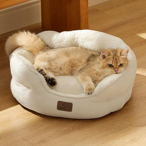 Bedsure Small Dog Bed Washable, Round Cat Beds