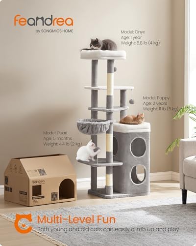 Feandrea Cat Tree Indoor, Dove Gray