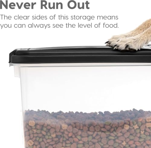 IRIS USA Airtight Pet Food Storage Rolling Container, 30 lb Capacity