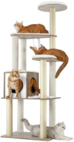 Feandrea Cat Tree, 64.6-Inch Multi-Level Tower