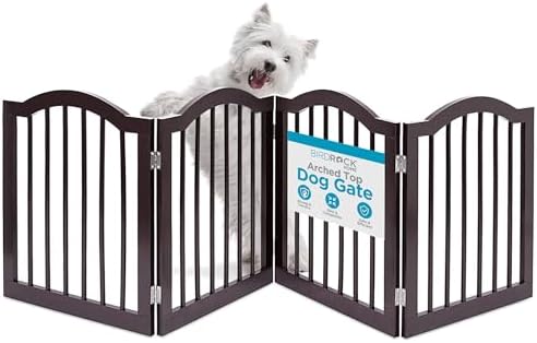 INTERNET'S BEST Arched Top Dog Gate | 4 Panel, and Porch | Portable, Extra Wide