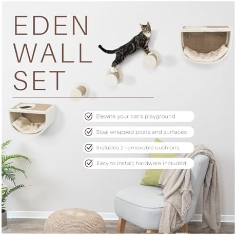 Trixie Eden Wall Mounted Cat Lounge – Space-Saving Cat Wall Shelves
