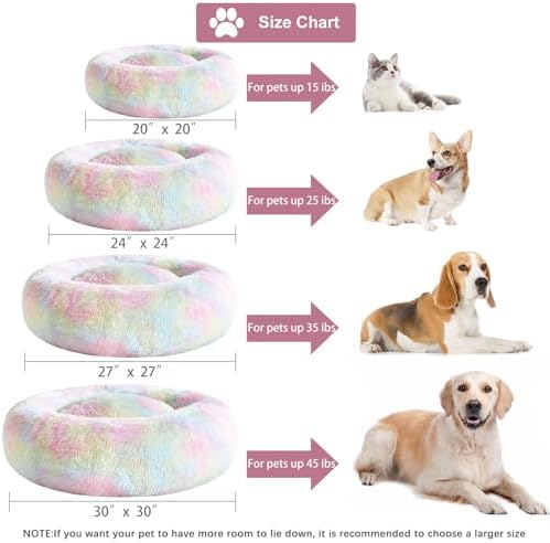 WNPETHOME Large Round Calming Dog Bed Cat Bed