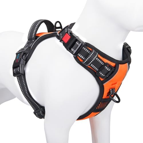 PHOEPET Reflective Dog Harness Large Breed Adjustable No Pull Vest