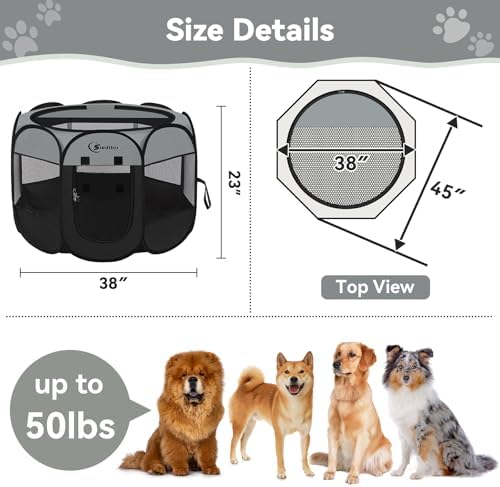 Siedihit Dark Grey Puppy Playpen