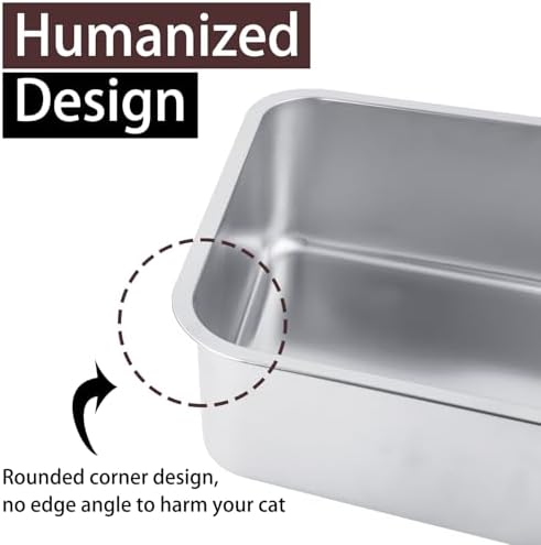 Stainless Steel Cat Litter Box 18"x14"x6"