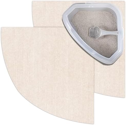 Tinideya 2 Pcs Corner Cat Litter Mat Waterproof Litter Box Mat