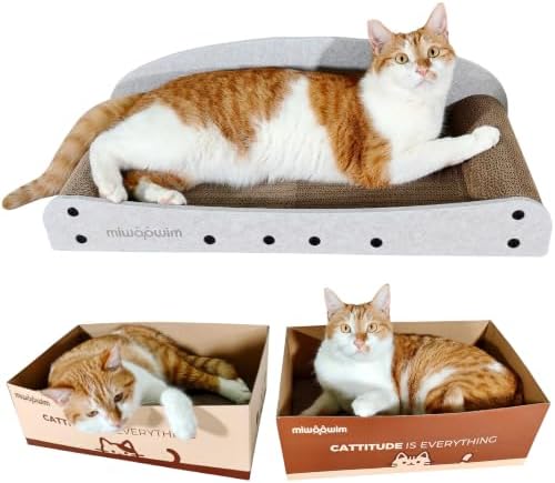 miwoowim 26" Large Cardboard Cat Scratcher Couch & Box Set