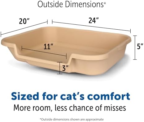 KittyGoHere Senior Cat Litter Box, Large Litter Pan, Beach Sand
