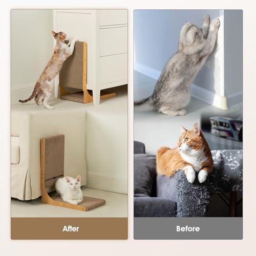 EHEYCIGA 2-Pack Cat Scratcher, 19.7 Vertical Indoor Cardboard Scratch Pad