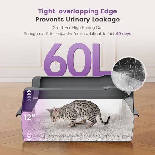 Extra Large XXL Stainless Steel Cat Litter Box