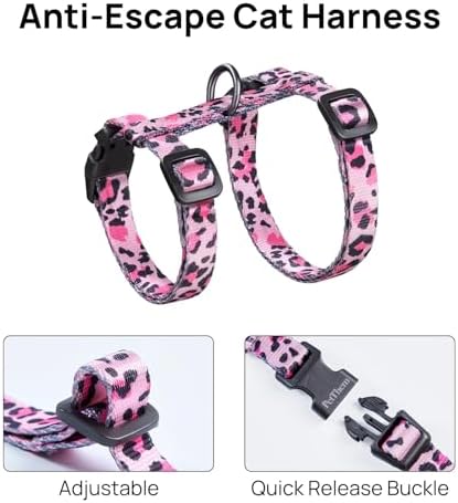 PetThem Adjustable Cat Harness and Leash Set Escape Proof