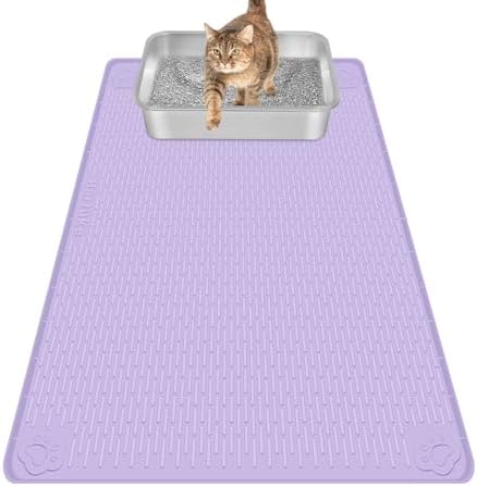 Silicone Cat Litter Mat for Litter Box 34”x22” Large Cat Mat